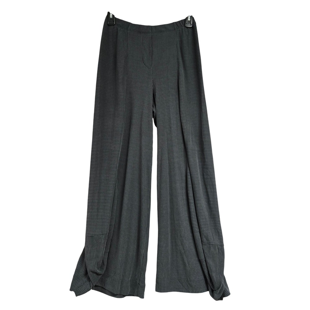 Alembika Essential Go To Punto Pants Charcoal Gray Ribbed Wide Leg Balloon Sz 0